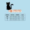 kedi göğüs tasması beden tablosu
