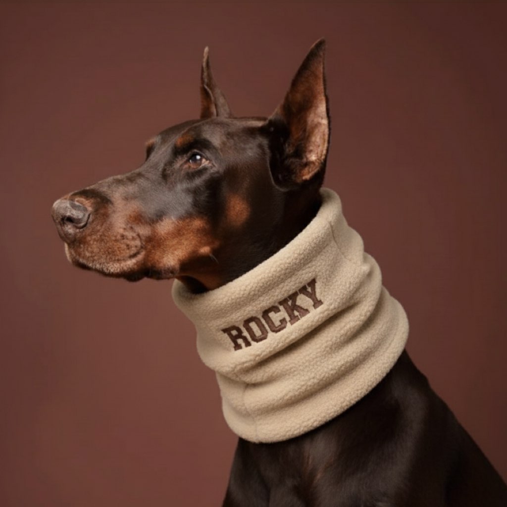 İsimli Köpek Fuları & Atkısı Bej