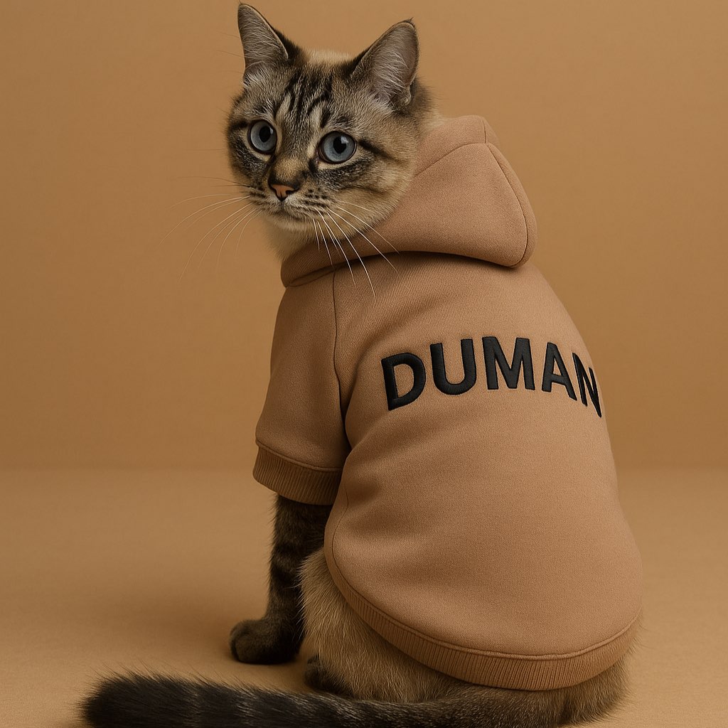 kedi kapşonlu sweatshirt