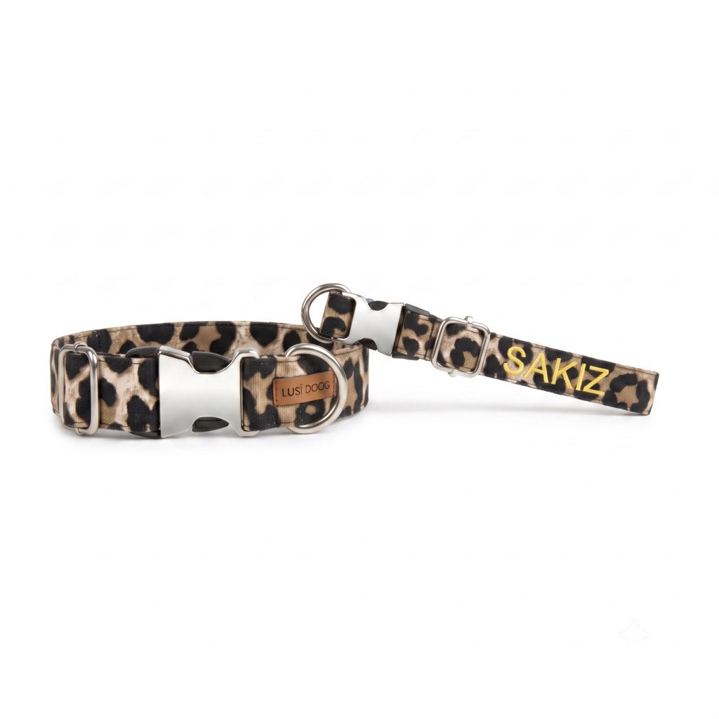İsimli Köpek Tasması (Leopar Desenli) - Görsel 5