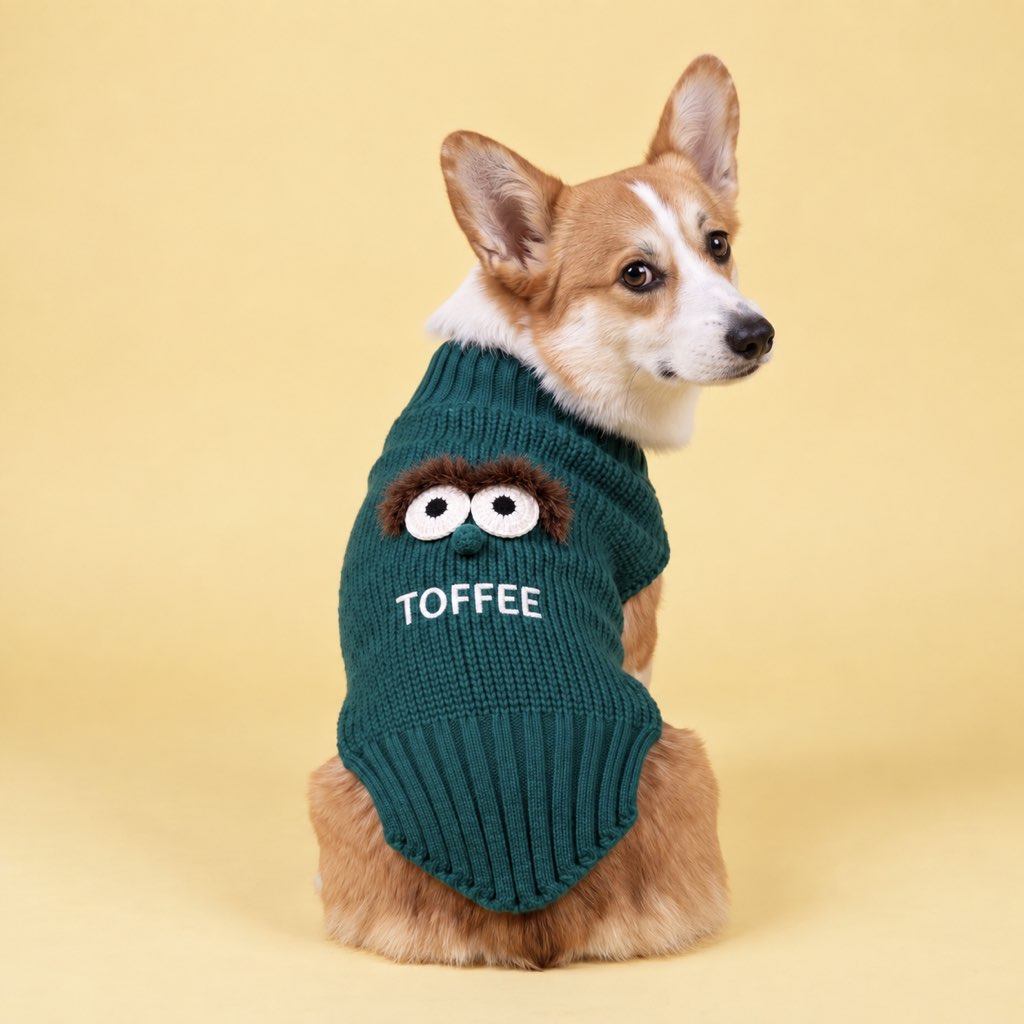 isimli köpek kazağı aplike